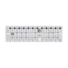 Creative Grids Quick Trim and Circle Quilting Ruler – CGRMT1 – Made in USA, 3-1/2in x 12-1/2in Rectangle, Non-Slip Grip Acrylic Quilting, Sewing, Crafting, Patchwork Ruler for Measuring