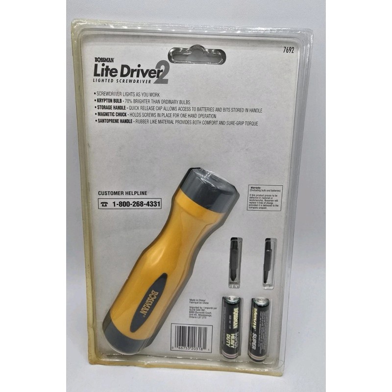 Bossman Hand-Held Screwdriver Set, Lighted, Sealed Brand New with Batteries