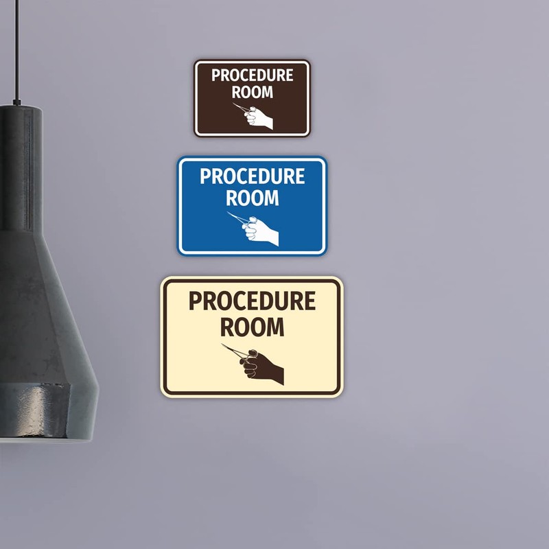 Classic Framed Procedure Room Sign (Brushed Silver) - Medium