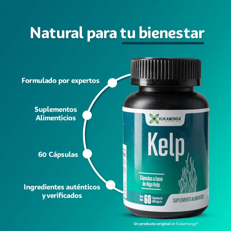 Kelp Algas Marinas - 60 Cápsulas De 500 Mg Sin
