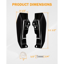 PBYMT Gloss Vivid Black Mid Frame Air Heat Deflectors Compatible for Harley Touring Street Glide Electra Glide Road King 2009-2016 Models Without Cool Flow Fan