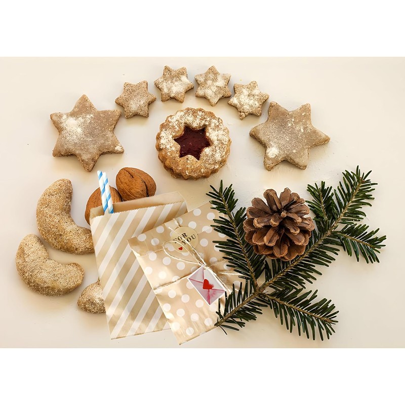 Bolsas de Papel Kraft Biodegradable, 100 Unidades, 5 Patrones