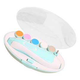 Baby Electric Nail Trimmer, Infants Nail File LED Baby Nail File Electric Nail Trimmer Manicure Set Toes Fingernails Care Trim Polish Kit for Toddlers Kids Newborn (Sky Blue)