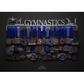 Allied Medal Hangers - Gymnastics - Female Figure (24" Wide with 3 Hang Bars) - Medal Hanger Holder Display Rack - Multiple