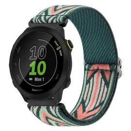 Wanme Elastic Nylon 20mm Doublemint Sports Watch Band for Garmin Forerunner 55/645/245/Venu/Venu Sq