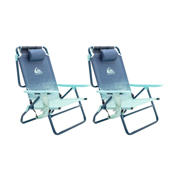 Quiksilver 2-Pack Beach Chair Bundle – Lightweight Folding Chairs with