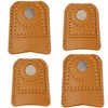 4-Piece Leather Finger Protector Coin Thimble Pads for Hand Sewing