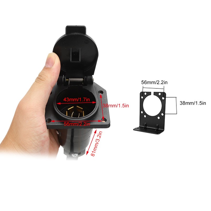 12V Trailer RV Connector 7 Way to 4 Way Hitch