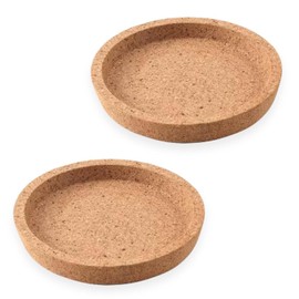 2 x Deep Round Cork Coasters 10cm Diameter 365+ Replacement Hot or Cold Drinks Table Top Protector