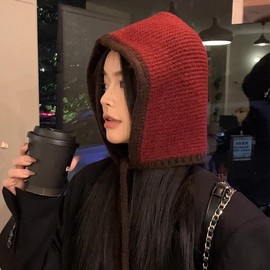 Women's Winter Vintage Style Wool Blend Knit Thermal Balaclava - Balabalad LF1475, One Size Burgundy 4ea