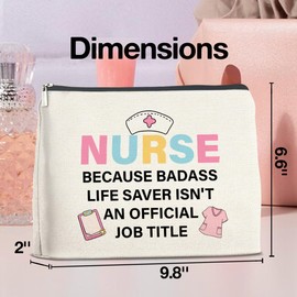 UPNEGE Funny Nurse Gifts for Women Makeup Bag, Nurse Practitioners RN LPN Gifts Nursing Gift for Graduation Christmas Birthday Appreciation Cosmetic Bag Zipper Pouch