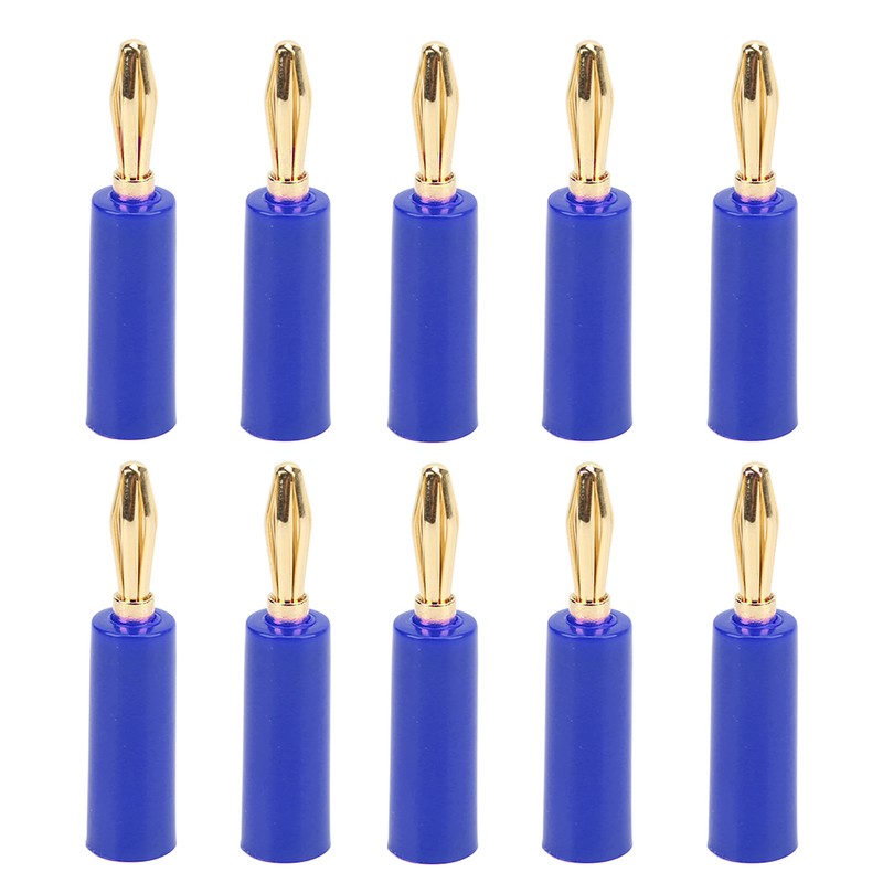 10PCS Banana Plugs 4mm Audio Jack Connector Solderless Six Blade