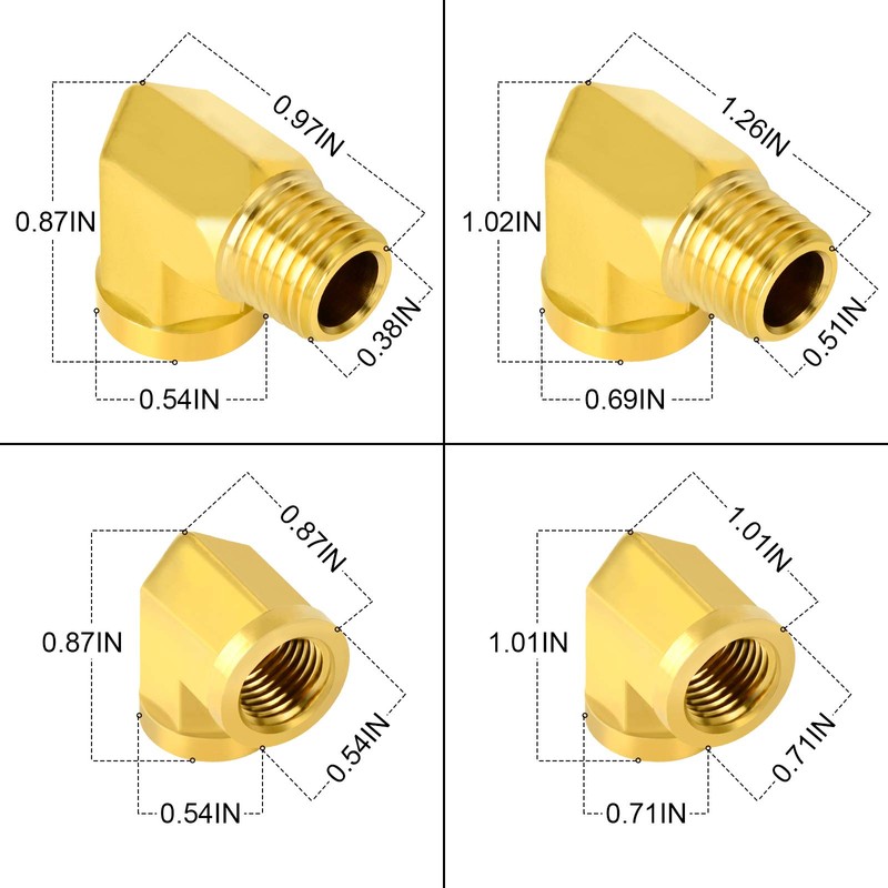 GASHER 26PCS Brass Pipe Fitting Kit, Hex Bushing, Reducer Adapter,