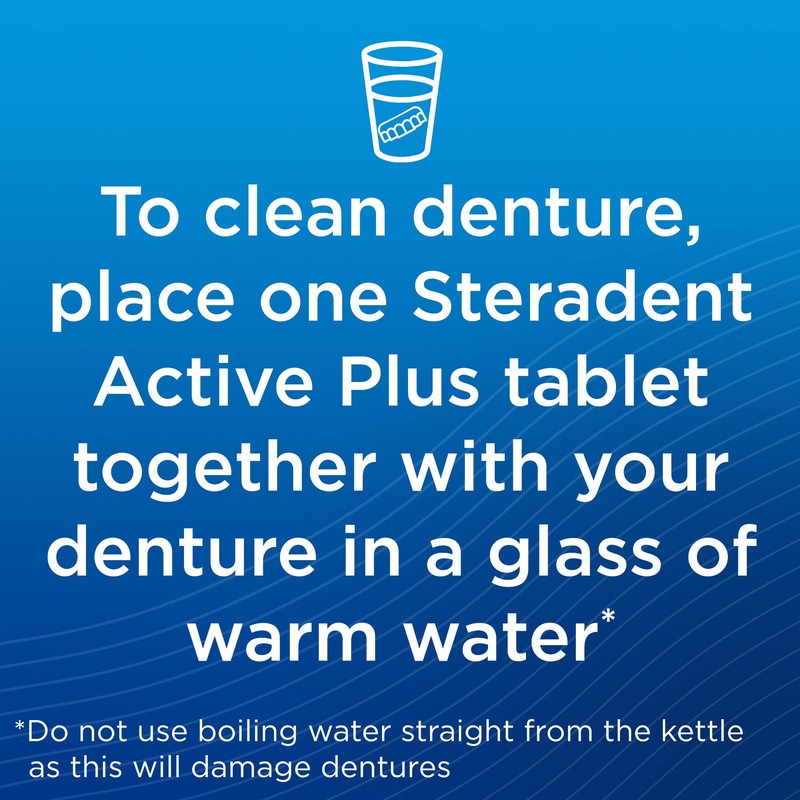Steradent Active Plus Denture Daily Cleaner, 30 tablets