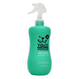 Wags & Wiggles Relieve Anti-Itch Spray for Dogs | Waterless Dry Shampoo for Dogs with Dry, Itchy, Or Sensitive Skin | Kiwi Scent Your Dog Will Love, Anti-Itch Spray - Kiwi, 12 Ounces - 4 Pack