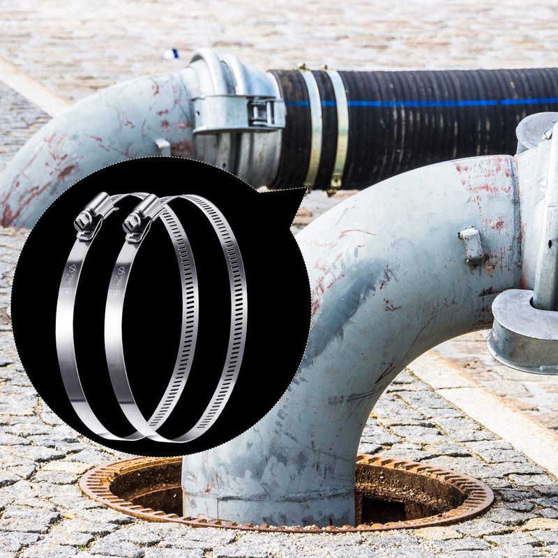 4 Pieces Adjustable 304 Stainless Steel Duct Clamps Hose Clamp