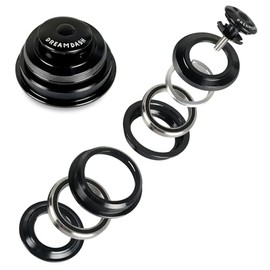 DREAMDASH Serie Sterzo 1-1/8" 1-1/2", ZS44/28.6 ZS56/30 o 39.8, Cuscinetti a Cartuccia a Doppia Tenuta, Alluminio, S.Altezza 7,5+2,8=10,3 mm per MTB e Bici Urbane