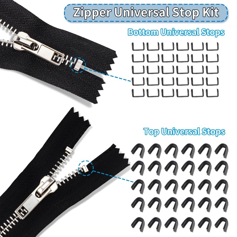 Domthent Zipper Repair Kit,#5 Zipper Pull Replacement,76pcs Fix a Zipper