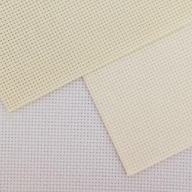 KCS 3 pc of 12" x 18" 14CT Counted Cotton Aida Cloth Cross Stitch Fabric (White+Natural Antique White+Cream)