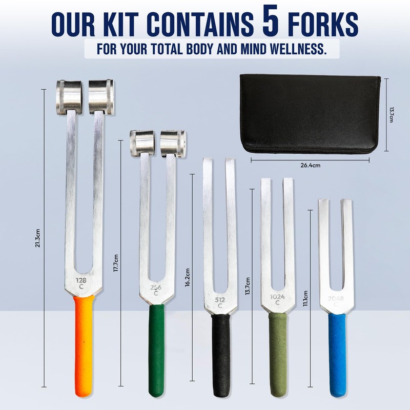 Tuning Fork Set for Healing & Vibration Therapy – 128hz,