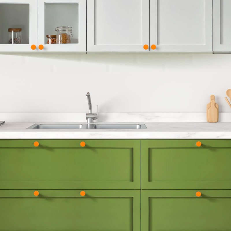 Ravinte 30 Pack Cabinet Knobs Orange Kitchen Cabinet Knobs Round