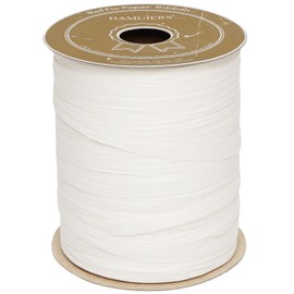 HAMUIERS Raffia Ribbon for Gift Wrapping, Packing Paper Twine, Raffia Yarn for Crochet - 1/4'' Wide, 100 Yards, Green