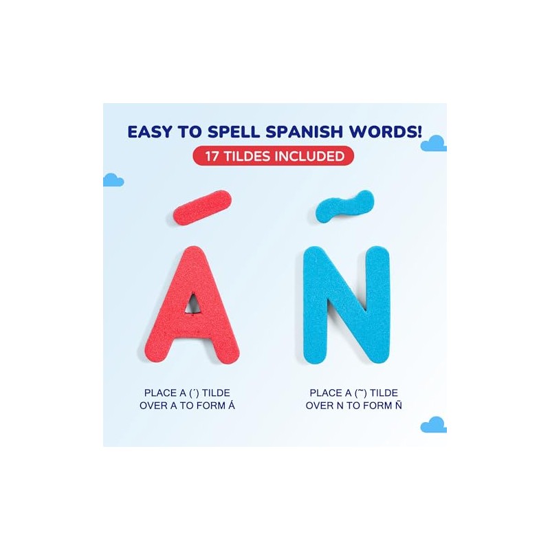 JoyCat Bilingual Magnetic Letters Kit 255 Pcs – Spanish &