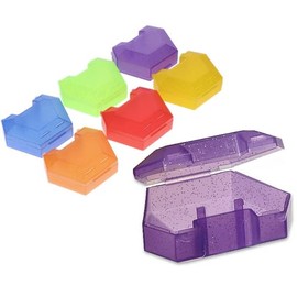 AmeriCan Goods 6/Pcs Premium Glitter Denture Bath Case Box Retainer, Splint & Night Guard Storage, Travel Container