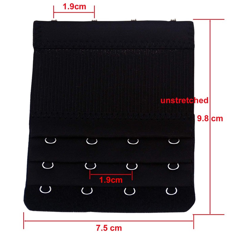 Wowlife 5Pcs Bra Extenders 4 Hooks 3 Rows Elastic Bra