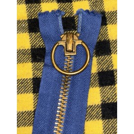 Unbranded 2 Lot NOS #5 Brass Zipper 19” Loop Pull Tab Royal Blue Cotton Tape