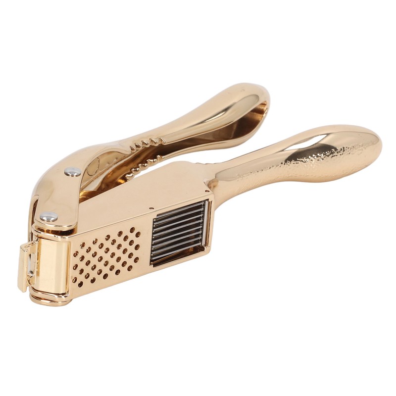 Garlic Press Gold Color Aluminium Alloy Dolphin Style Teeth Design
