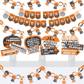 Big Dot of Happiness Basketball - Let the Madness Begin - Banner and Photo Booth Decorations - College Basketball Party Supplies Kit - Doterrific Bundle