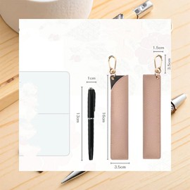 Pen Case, Cowhide Leather, Pen Holder, Pen Holder, Slim, Simple, Fountain Pen, Strap, Pen Holder, Easy to Store and Take Out, Pink, Modern