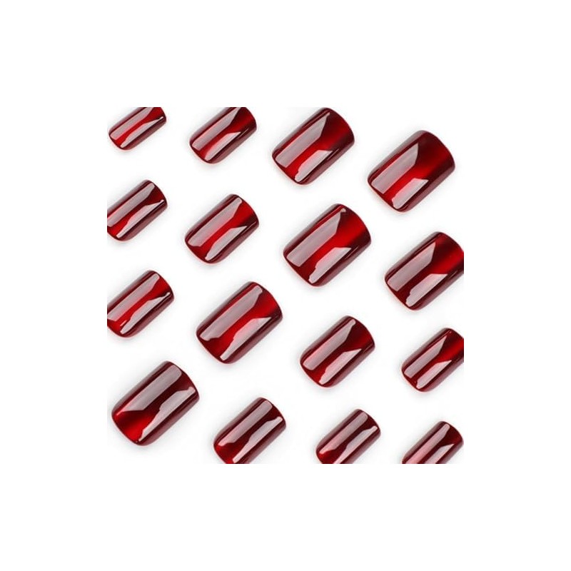 24 Piezas de Uñas Postizas a Presión, Uñas Falsas Cuadradas