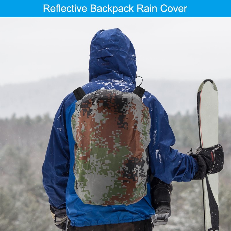 PATIKIL 8-15L Waterproof Rucksack Cover, Non-Slip Backpack Rain Cover for