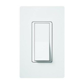 Lutron Claro 15 Amp Single-Pole Rocker Switch with Locator Light, CA-1PSNL-WH, White