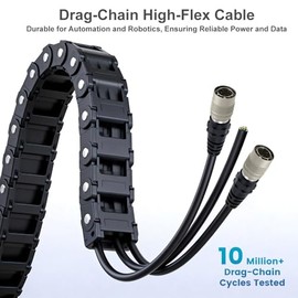 High Flex 6 Pin Hirose Female HR10A-7P-6S Cable for Basler GIGE AVT CCD Camera