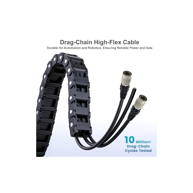High Flex 6 Pin Hirose Female HR10A-7P-6S Cable for Basler