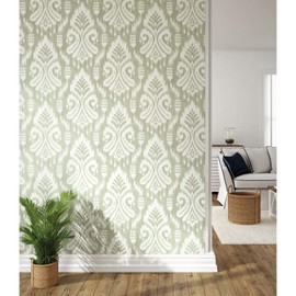 York Wallcoverings PSW1144RL Hawthorne Ikat Off White Premium Peel and Stick Wallpaper