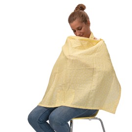 Urban Kanga Nursing Cover for Travelling Muslin Cotton Nursing Apron Breastfeeding Protection Oeko-Tex (Sunshine Birds)