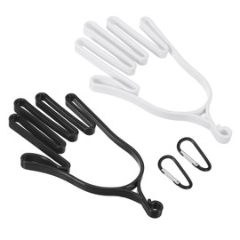 PATIKIL Golf Gloves Stretcher, 2 Pack Plastic Keeper Support Rack Holder Dryer Hanger Frame with Hanging Hooks for Sports Gloves Maintenance, White/Black