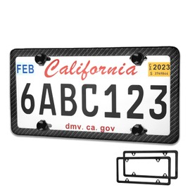 License Plate Frames Car Accessories for Women and Men, 2 Pack Carbon Fiber Pattern Universal Carb License Plate Frame with Screws for Car Front and Rear with 4 Holes