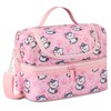 Bolsa de almuerzo para niñas, Kasqo Mini Bolsa Térmica Aislada Bolsa de Almuerzo para Niños con Compartimentos Dobles, Gato Rosa