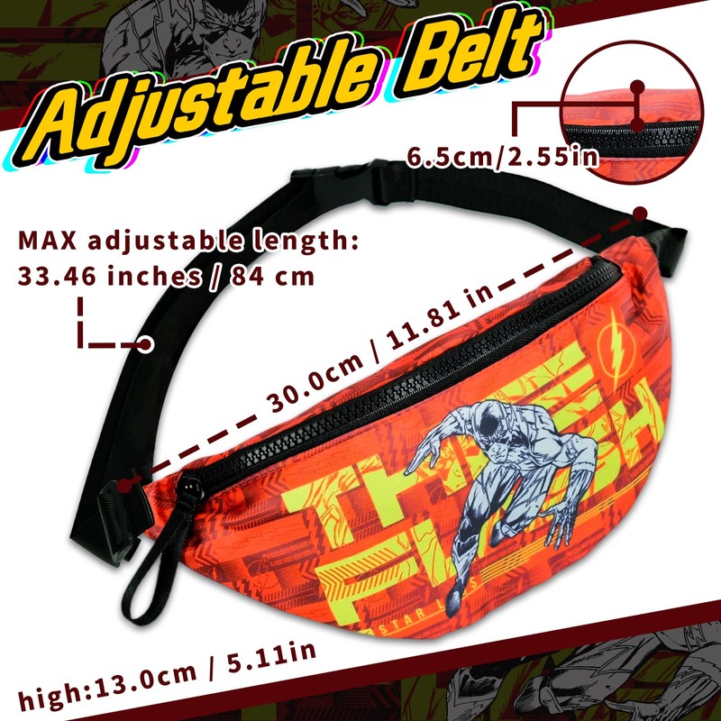 Red Superhero Fanny Pack, Hands Free Crossbody Bag for Boys