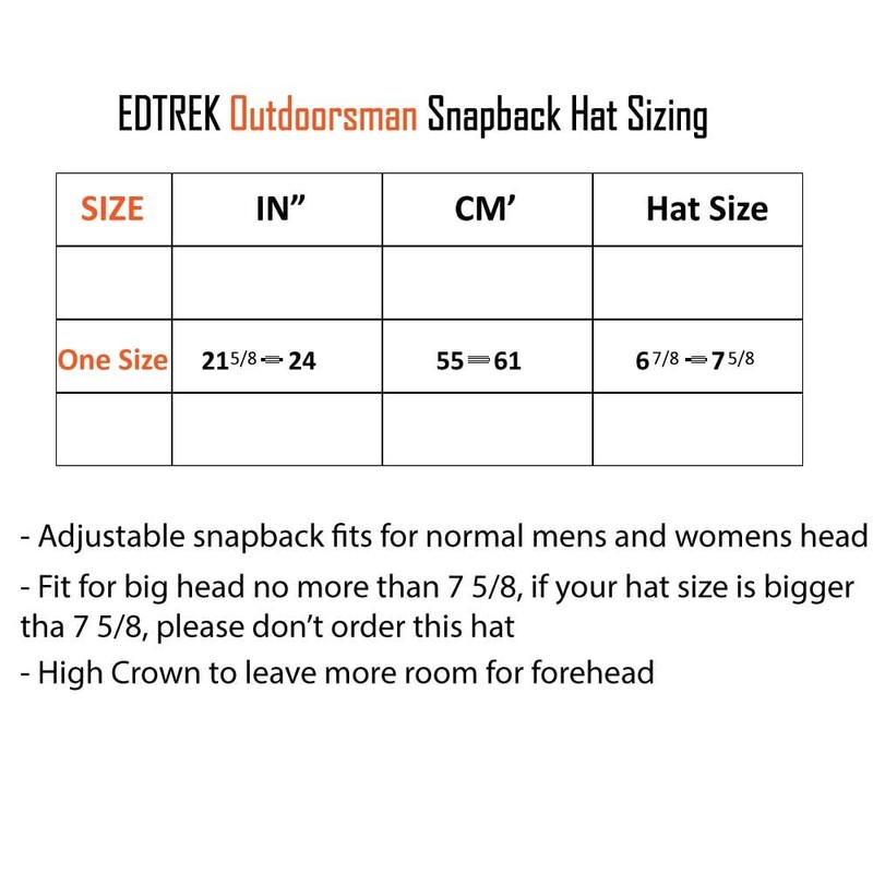 EDTREK Performance Outdoorsman Snapback Truck Hat with Flat Brim -