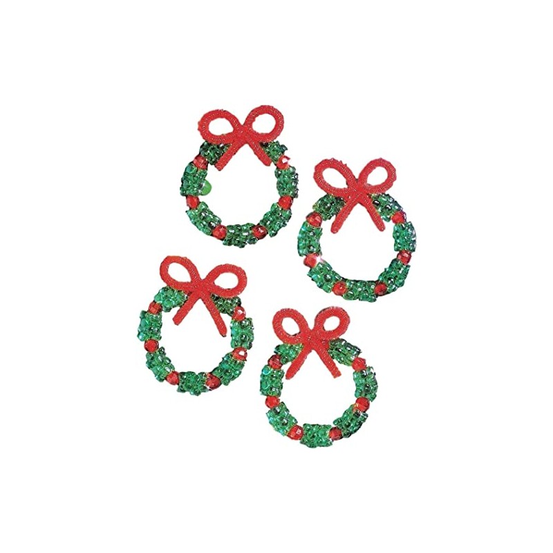 Beadery Holiday Beaded Ornament Kit, 2.25-Inch, Holiday Wreaths, Makes 16