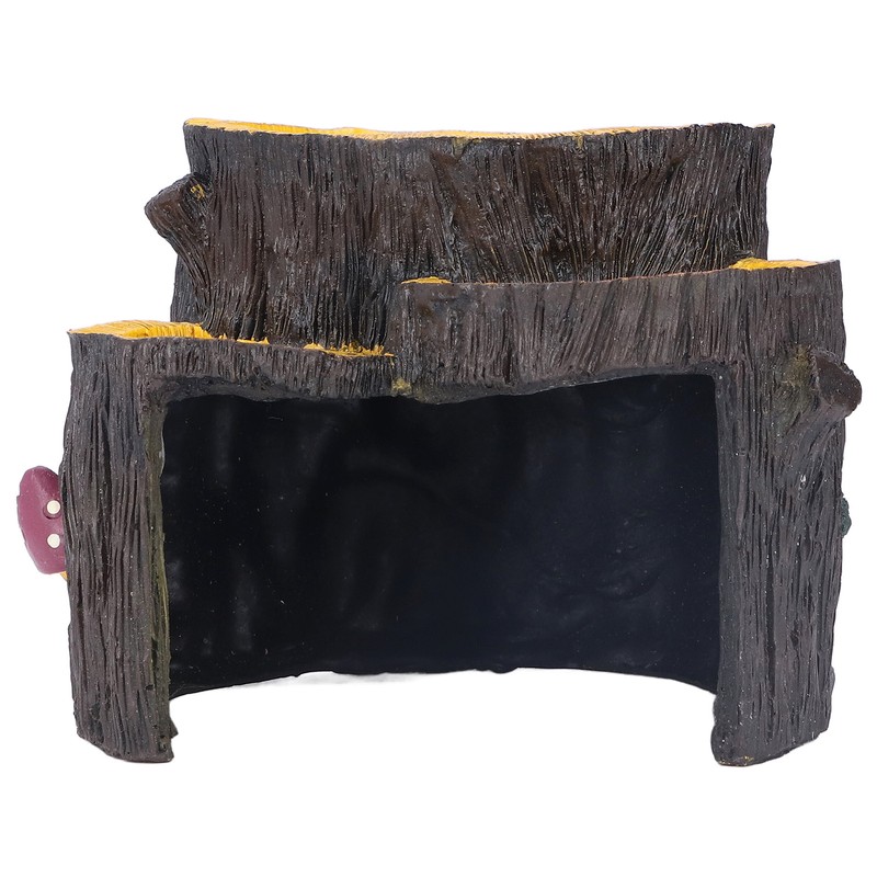 Resin Mini Stump Shape Hiding Hole Wooden Cave Artificial Aquarium