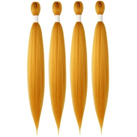 Osuntress Braiding Hair Pre Stretched 30 Inch 4 Packs, Long Hair Extensions for Braids, Synthetic Braiding Hair Prestretched Gold