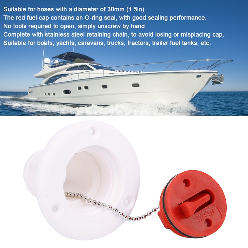 RV Marine Fuel Deck Filler Caps Nylon Fill Cover 38mm