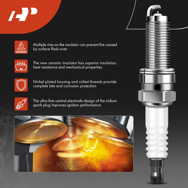 A-Premium Set of 4 Ignition Coil Pack and Iridium Spark